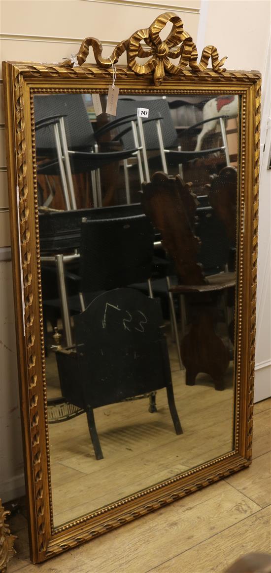 A Louis XVI style gilt mirror W.85cm
